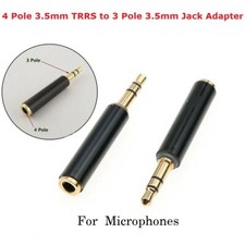 3.5mm TRRS 4 Pole to TRS 3 Pole male Female Microphone Jack Converter Adapter UK