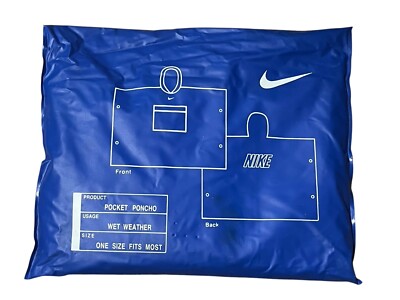 Nike Vintage (2000s) Pocket Poncho Rain Wet Weather Blue (One