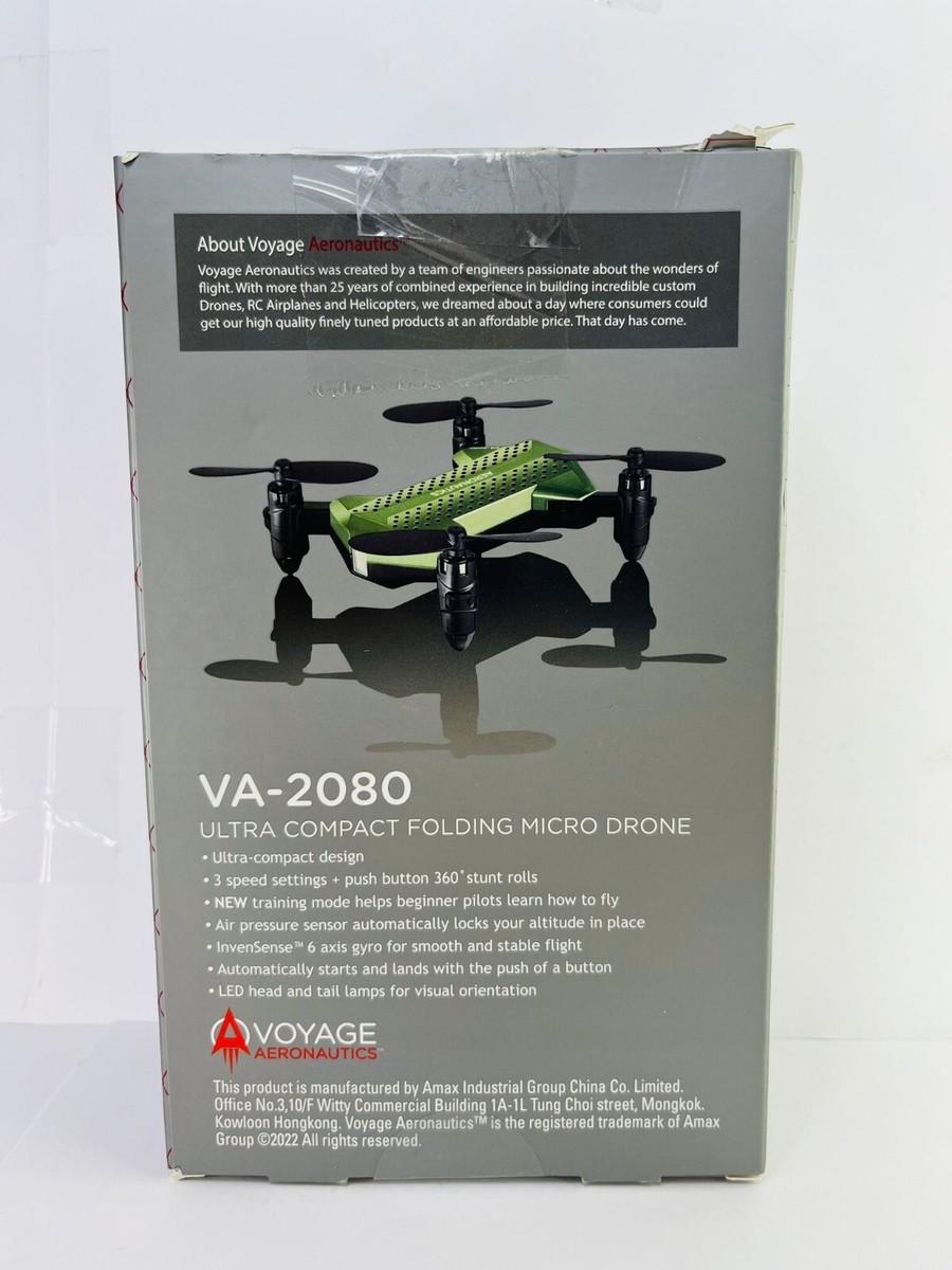 Voyage Aeronautics Ultra Compact Folding Micro Drone VA-2080 Green