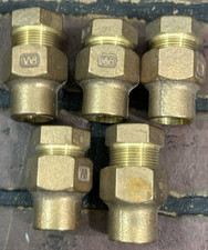 Wolverine Brass 5 Pack 3/4" C x 3/4" C Flared Union Coupling Red Brass USA Made
