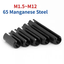 Black Spring Pins Split Dowel Tension Roll Pin 65 Mn Steel M1.5 - M12
