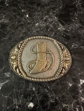Vintage Sunset Brass Solid Brass Cowboy Boot Belt Buckle Made In USA