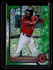 2022 Bowman Chrome Green Speckle Sparkle Junior Sanquintin 83/99 Cleveland