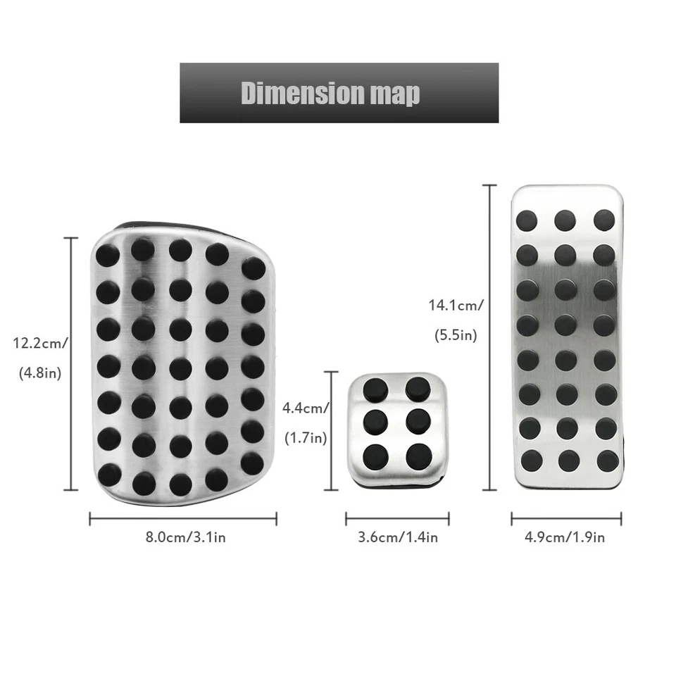 For Mercedes-Benz W251 W164 W166 Car Accelerator Gas Brake Pedal Covers Pad 3PCS - Изображение 4 из 4