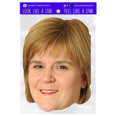 Star Cutouts Pappmasken – Nicola Sturgeon, 6er Pack, Mit Gummiband, Für Partys & Events, Bunt