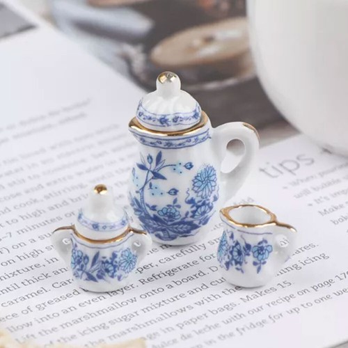 Juego de 31 tazas de té de cerámica en miniatura para casa de muñecas 1:12 platos vajilla accesorios - Imagen 3 de 11