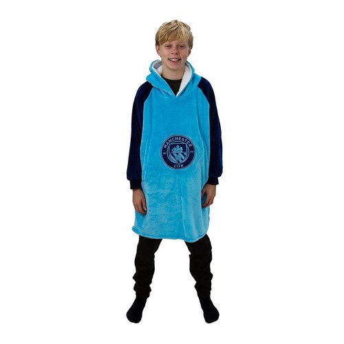 Klein Manchester City FC Tragbar Decke Sherpa-Fleece Kinder Fußball Kapuzenpulli - Bild 2 von 8