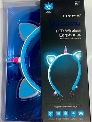 NEW Foldable LIGHT-UP Hype UNICORN LED Wireless MAGNETIC Stereo Earphones+MIC 