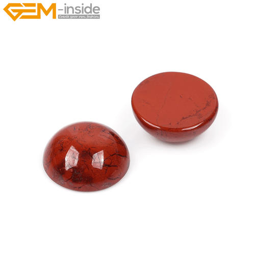 5Pcs Natural Red Jasper Coin CAB Cabochon Beads Jewelry Ring Pendant Making DIY - Picture 34 of 40