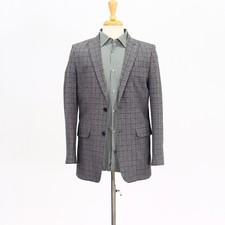 Calvin Klein 38S Gray Sport Coat Blazer Jacket Check 2B Polyester