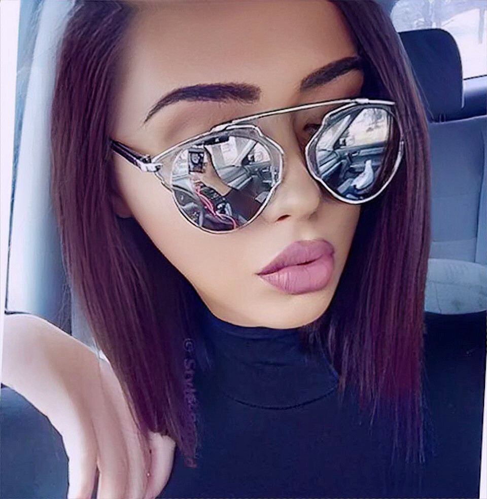 Fashion Designer Metal Bridge Cat Eye So Real Aviator WaYfa  display picture 1