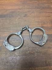 K207- Antique 1880s Iver Johnson Bean Patrolman Officer Handcuffs Pat.nov.28.82