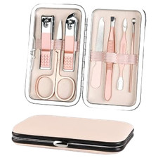 URAQT Professional Manicure Set 7 pcs Portable Nail Clippers & Eyebrow Grooming