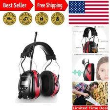 AM/FM Radio Headphones 25dB NRR,Noise Reduction Safety Earmuffs,Digital Displ...