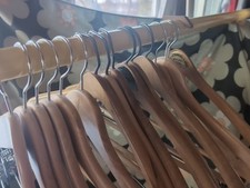 Lot of 16 Vintage Wooden Hangers Suits Pants Coat Dress Shirts Slacks Wood NICE
