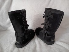 UGG Koolaburra Victoria Boots Youth Size 2 Tall Black Girls Suede Winter