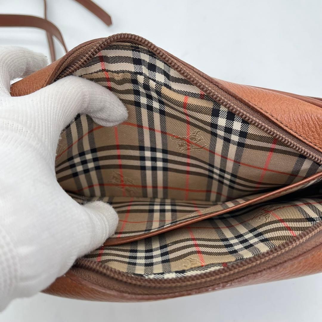 Used Authentic Burberrys Shoulder Bag Crossbody Leather Brown JAPAN 452389 thumbnail 13