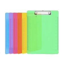 Plastic Clipboards, 6 Pack Clear Colored Clipboards, Low Profile Clip Board 12