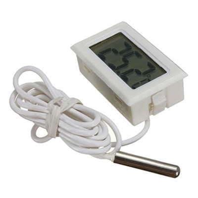 Digital LCD Thermometer - Externe Sonde - Weiß - Batteriebetrieben
