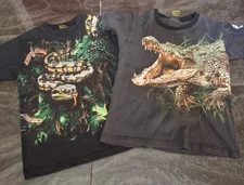 Wild Planet Kids T-Shirt Size 10 S/M Lot Australia Zoo Crocodile Snake Alligator