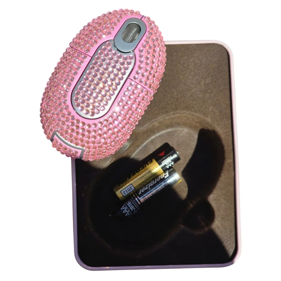 Juicy Couture Pink Rhinestone Wireless Optical Bling Computer Mouse Y2K Rare - Image 2 of 4