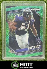 Ray Lewis 2025 Panini Prizm Black Green Shimmer FOTL 2/7 Baltimore Ravens #8