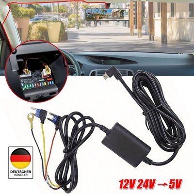 Dash Cam Hardwire Kit 12V 24V To 5V Low Voltage Protection Mini-USB Hard 3,2 m