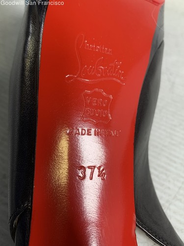 Entrupy Authenticated COA Christian Louboutin Black Slingback Womens Heels 37.5 - Picture 8 of 9