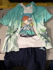 Tommy Bahama Boys 3-piece Set, Sizes 4T Cargo Shorts T-Shirt Hawaiian