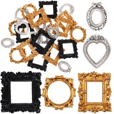 25 Pcs Vintage Mini Picture Frames Baroque Antique Small Resin Jewelry Displa...