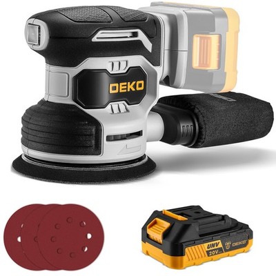 DEKOPRO 20V Cordless Orbital Sander Power Palm Sander 5 Inch Kit with Battery Ch