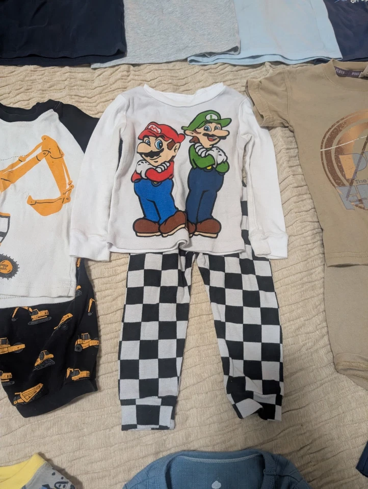 Для мальчиков ясельного возраста 2t пижама PJ Sleepwear лот 20 изделий десять комплектов с длинным и коротким рукавом - Изображение 3 из 4