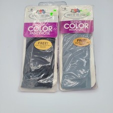 Vtg Fruit Of The Loom Sandalfoot Size B Color Pantyhose Misty Grey Slate Grey