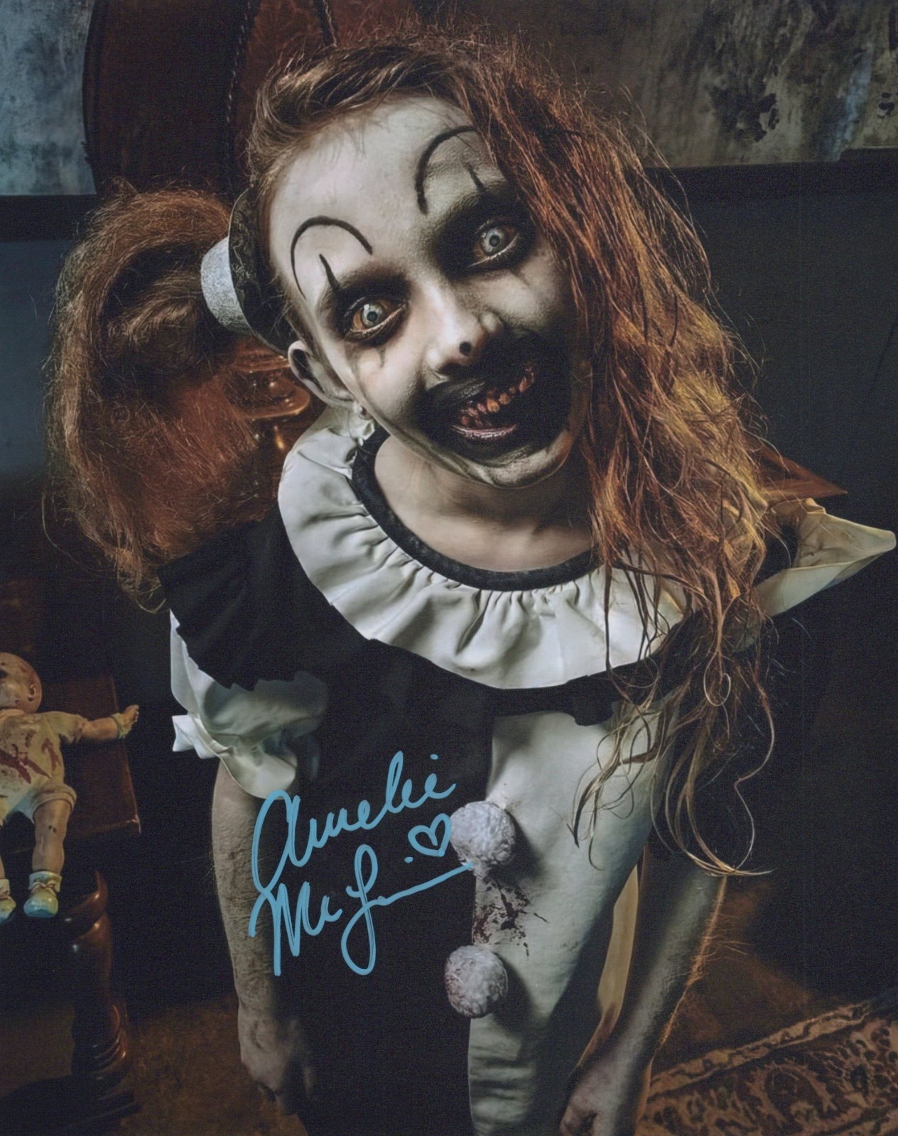 AMELIE McLAIN Signed Terrifier 2 Little Pale  Girl Licensed 10 x 8  Photo .