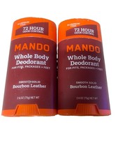 2 Pack Mando Whole Body Deodorant Smooth Solid Bourbon Leather Scent