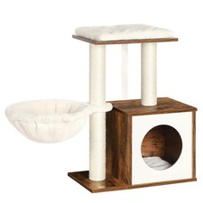 FEANDREA Small Cat Tree for Kittens, Modern Cat Tower for Indoor Cats, Wooden Ca