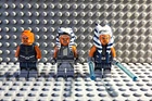 LEGO Star Wars Ahsoka Tano Minifigure Lot of 3 w/ Accessories Blue/Orange
