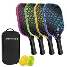 USAPA Approved Pickleball Set of 4 Fiberglass Paddles 4 Balls Carry Case