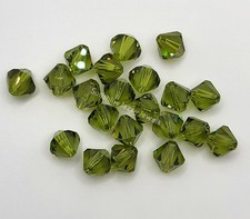 Swarovski Crystal Olivine Bicone Beads; 3mm, 4mm, 5mm, 6mm, 8mm: Olive Green