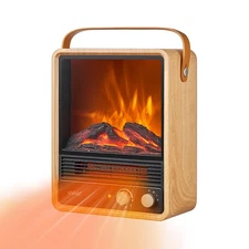 Portable Fireplace Heater for Indoor Use,1500W Fireplace Space Heater with Th...