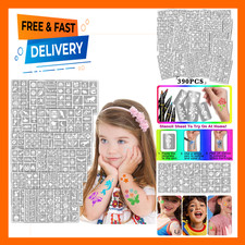 Temporary Tattoo Stencils, 390 PCS Glitter Face Body Paint Kit, Kids Party Favor
