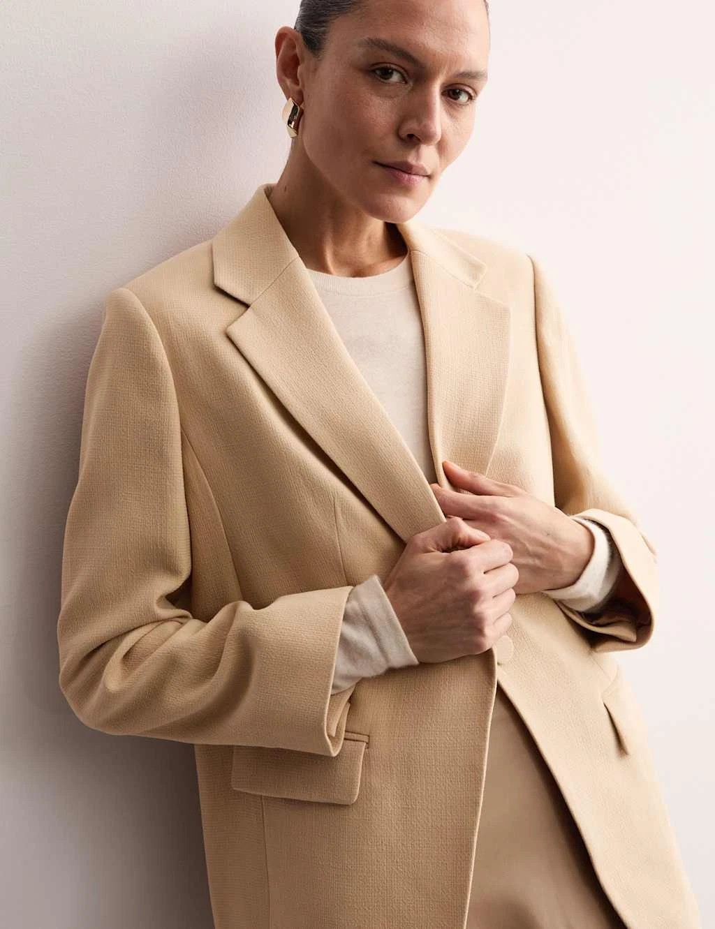 M&S - Jaeger Womens Wool Casual Blazer in Beige
Opens in a new window or tab