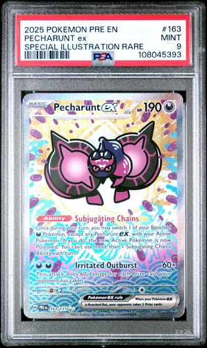 2025 POKEMON PRE EN-PRISMATIC EVOLUTIONS #163 PECHARUNT EX PSA 9