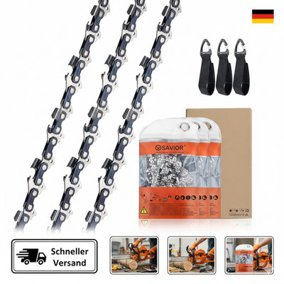 SAVIOR 3 x 15 cm Sägekette Kompatibel mit Bosch EasyChain 18V-15-7, Ersatzkette