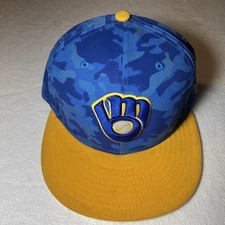 Milwaukee Brewers New Era MLB 59Fifty BP Camo Fitted Hat Cap Size 7