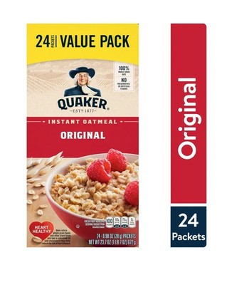Quaker Original Instant Oatmeal, 24 Count, 0.98 oz Packets