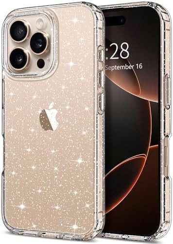 Custodia per iPhone 16 Plus Glitter, Trasparente Glitter Scintillante Lucido Bling Sparkle Carina - Foto 7 di 7