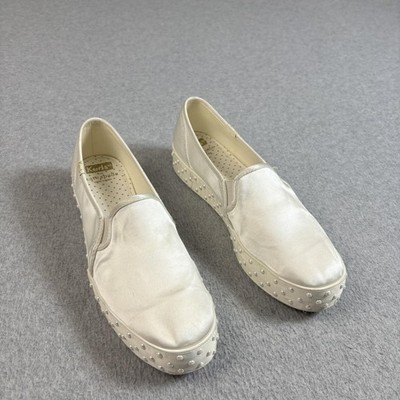 Keds x Kate Spade Shoes Women Size 8.5 White Satin Slip On Bridal Sneakers Comfy