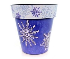 Winter Sapphire Snowflakes Large  18”  Garden Polyresin Planter