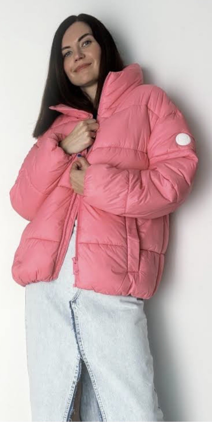 Noize Pink Puffer Jacket Size L Zip-Up Winter Jacket
